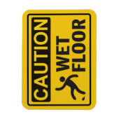 Attentie Natte vloer met pictogram Magneet (Verticaal)