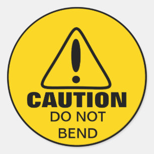 Attentie niet buigen ronde sticker