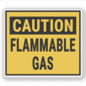 Attentie Ontvlambaar gas Sticker (Voorkant)