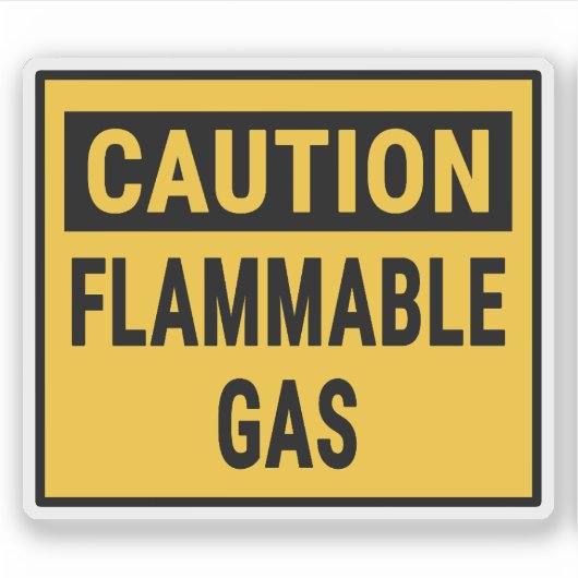 Attentie Ontvlambaar gas Sticker (Voorkant)