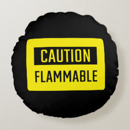 Attentie Ontvlambaar Teken Rond Kussen