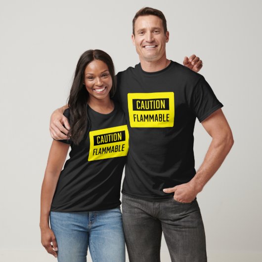 Attentie Ontvlambaar Teken T-shirt (Unisex)