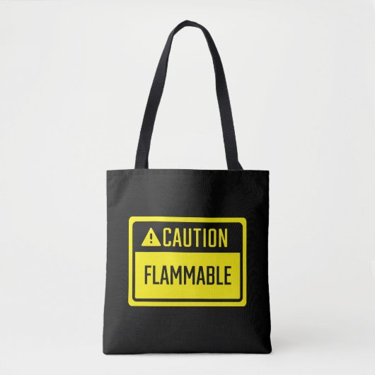 Attentie Ontvlambaar Teken Tote Bag (Voorkant)