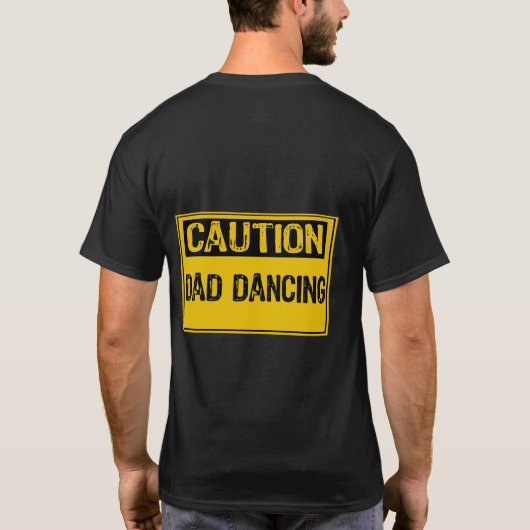Attentie -Pap dansend Yellow/Black T-shirt (Achterkant)