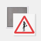 Attentie Prostitute (Attenzione Prostitute) Magneet (Voorkant / Achterkant)