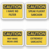 Attentie Sarcasm II Sticker (Voorkant)