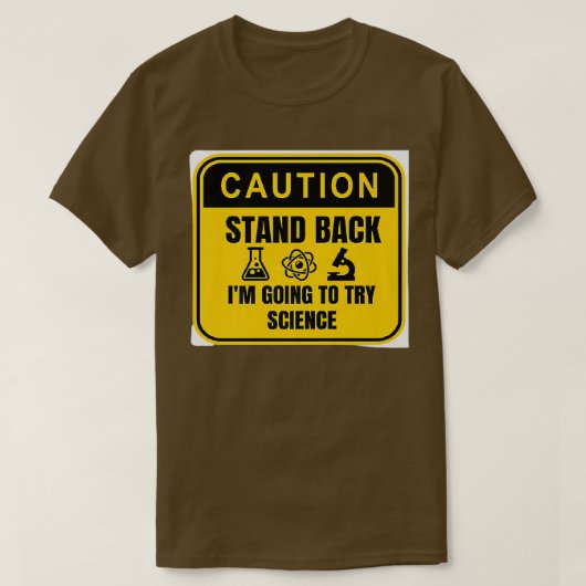 Attentie Science in Progress Premium 206 T-shirt (Design voorkant)
