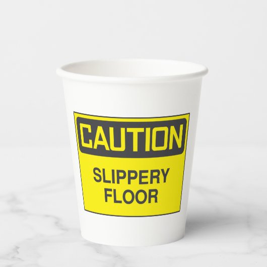 Attentie Slipper Floor Papieren Bekers (Voorkant)
