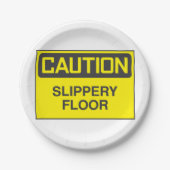 Attentie Slipper Floor Papieren Bordje (Voorkant)