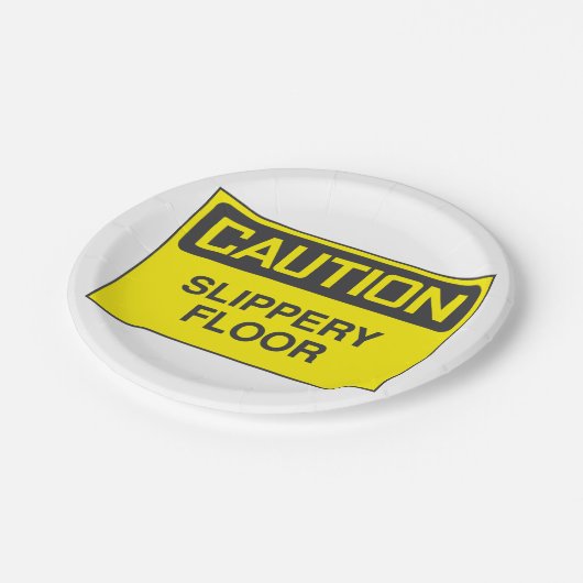 Attentie Slipper Floor Papieren Bordje (Gekanteld)