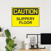Attentie Slipper Floor Poster (Thuiskantoor)