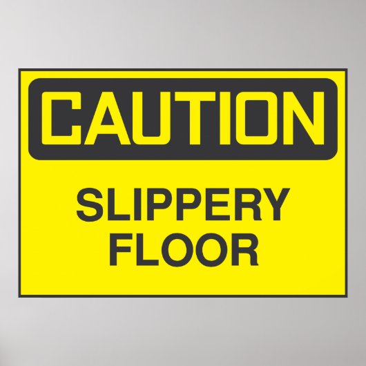 Attentie Slipper Floor Poster (Voorkant)