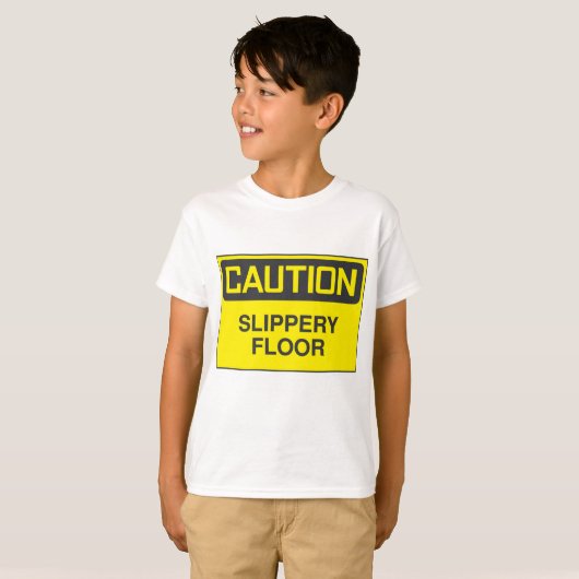 Attentie Slipper Floor T-shirt (Voorkant volledig)