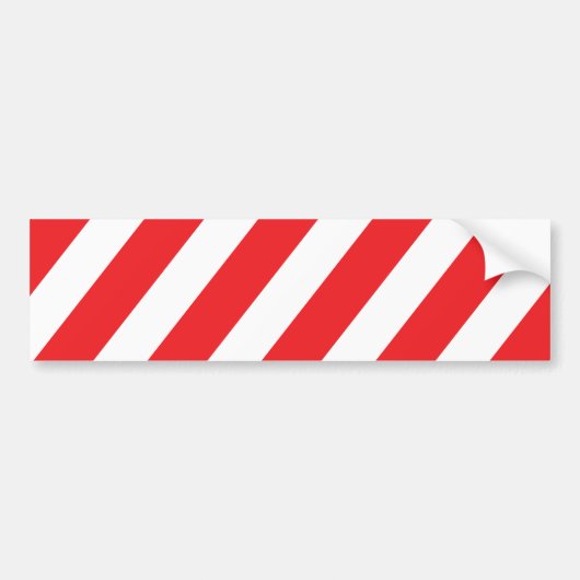 Attentie Stripes - Rood wit - Zichtbaarheid Veilig Bumpersticker (Voorkant)