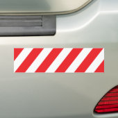 Attentie Stripes - Rood wit - Zichtbaarheid Veilig Bumpersticker (Op auto)