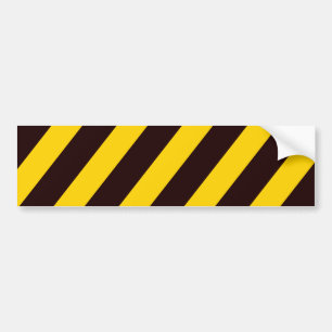Attentie Stripes - zwart geel - zichtgevaar Bumpersticker