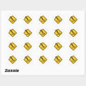Attentie Sturgeon Leaping Ronde Sticker (Vel)