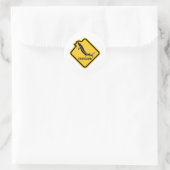 Attentie Sturgeon Leaping Ronde Sticker (Tas)