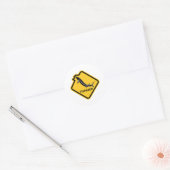 Attentie Sturgeon Leaping Ronde Sticker (Envelop)