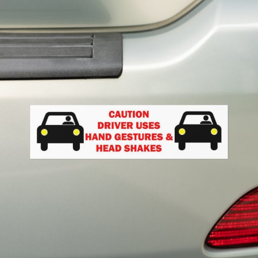 Attentie-stuurprogramma gebruikt handbewegingen bumpersticker (Op auto)