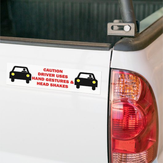 Attentie-stuurprogramma gebruikt handbewegingen bumpersticker (Op Truck)