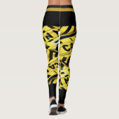 Attentie Tape Illustratie Legging Geel (Achterkant)