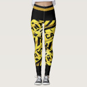 Attentie Tape Illustratie Legging Geel (Voorkant)
