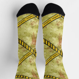 Attentie-tape splatter plaats delict sokken