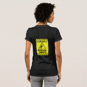 Attentie Tape Womens Black vernietigd T-shirt (Achterkant volledig)