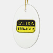 Attentie Teenager Keramisch Ornament (Links)