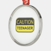 Attentie Teenager Metalen Ornament (Links)