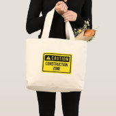 Attentie-teken bouwzone grote tote bag (Voorkant (product))