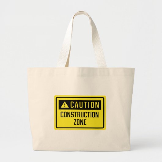 Attentie-teken bouwzone grote tote bag (Voorkant)