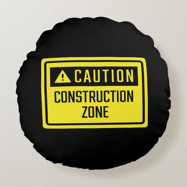 Attentie-teken bouwzone rond kussen (Voorkant)