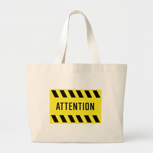 Attentie-teken Grote Tote Bag (Voorkant)