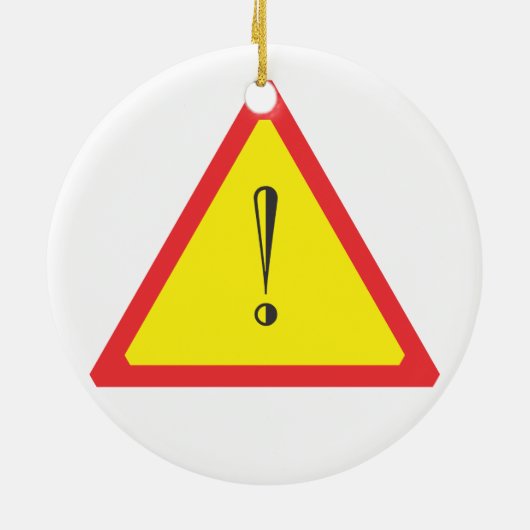Attentie-teken Keramisch Ornament (Achterkant)