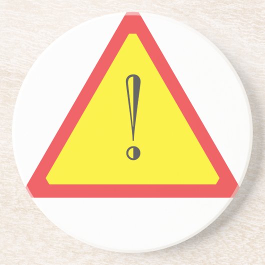 Attentie-teken Zandsteen Onderzetter (Voorkant)