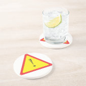 Attentie-teken Zandsteen Onderzetter (Zijkant)