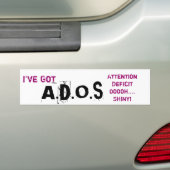 Attentie, tekort, ooooh... Gek! Bumpersticker (Op auto)