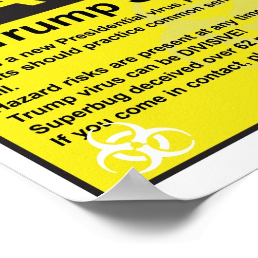 Attentie Trump Superbug-Poster Poster (Hoek)