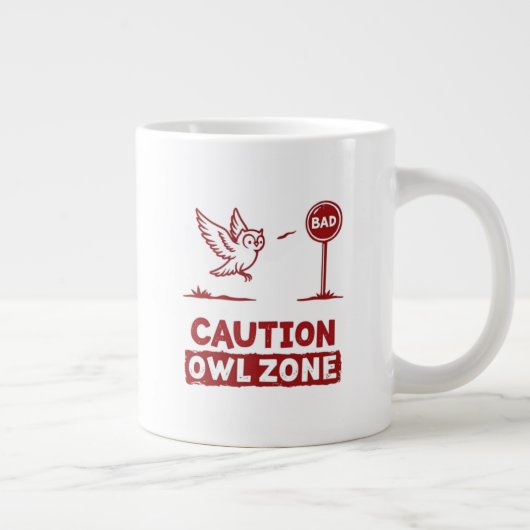Attentie Uil Zone – Fun Uil Mok ontwerp (Rechts)