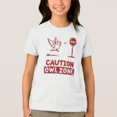 Attentie Uil Zone – Speelse Uil T-shirt ontwerp (Voorkant)