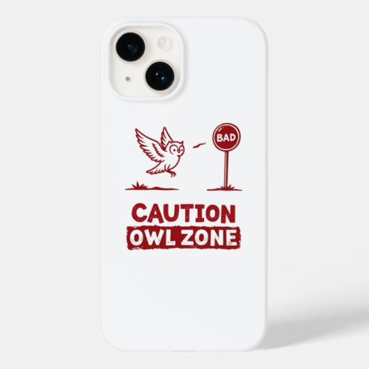 Attentie Uil Zone – Speelse Uil Telefoon Case Desi (Achterkant)