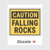 Attentie vallende stenen sticker (Vel)