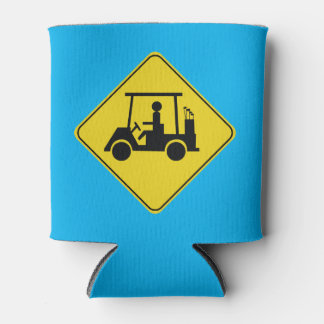 Attentie Yellow Golf Cart Crossing Blikjeskoeler