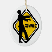 Attentie Zombies Keramisch Ornament (Rechts)