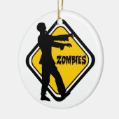 Attentie Zombies Keramisch Ornament (Links)