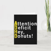 Attention Deficit Hey Donuts Funny Gift Tee Adhd M Kaart (Voorkant)