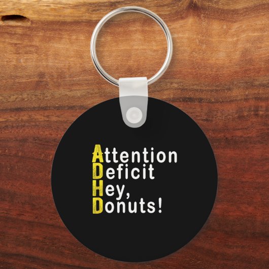 Attention Deficit Hey Donuts Funny Gift Tee Adhd M Sleutelhanger (Voorkant)