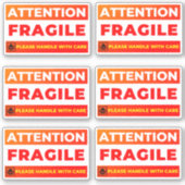Attention Fragile Shipping Stickers (Vinyl Labels) (Voorkant)